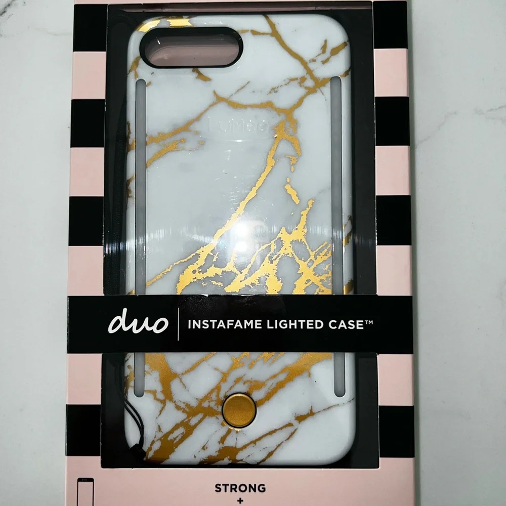 LuMee Duo Phone Case Front & Back LED Photo Lighting for iPhone 8 PLUS, EUC